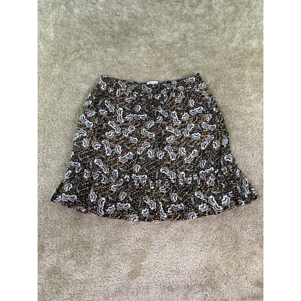 RACHEL ZOE Women's Size Small Skirt A-Line 100% Linen Floral Mini Pockets D426